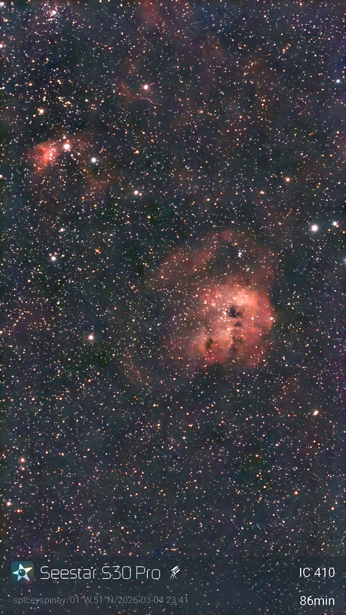 ZWO Seestar S30 Pro smart telescope tadpoles