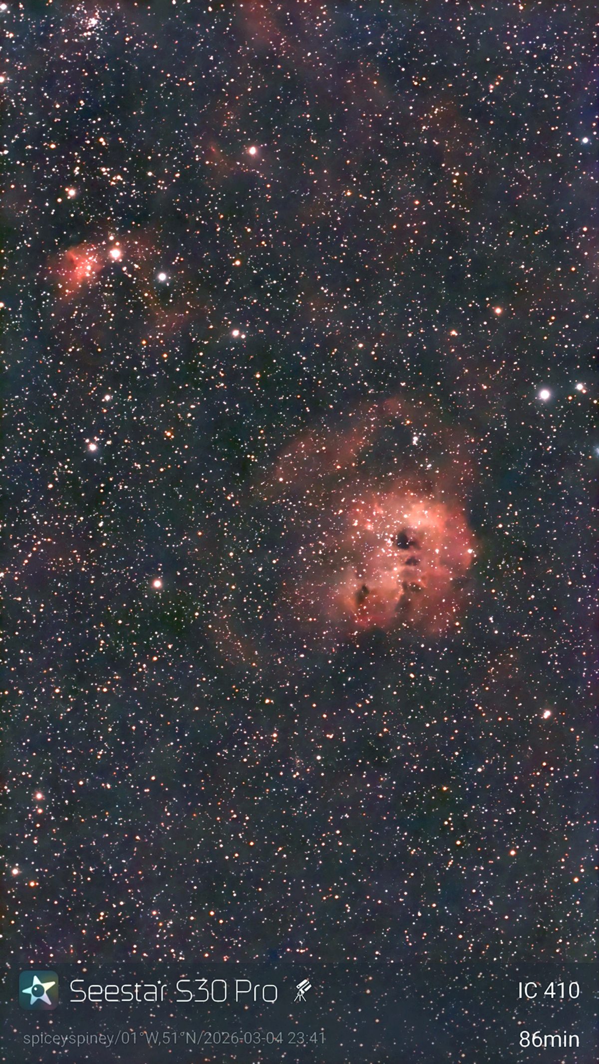 ZWO Seestar S30 Pro smart telescope tadpoles