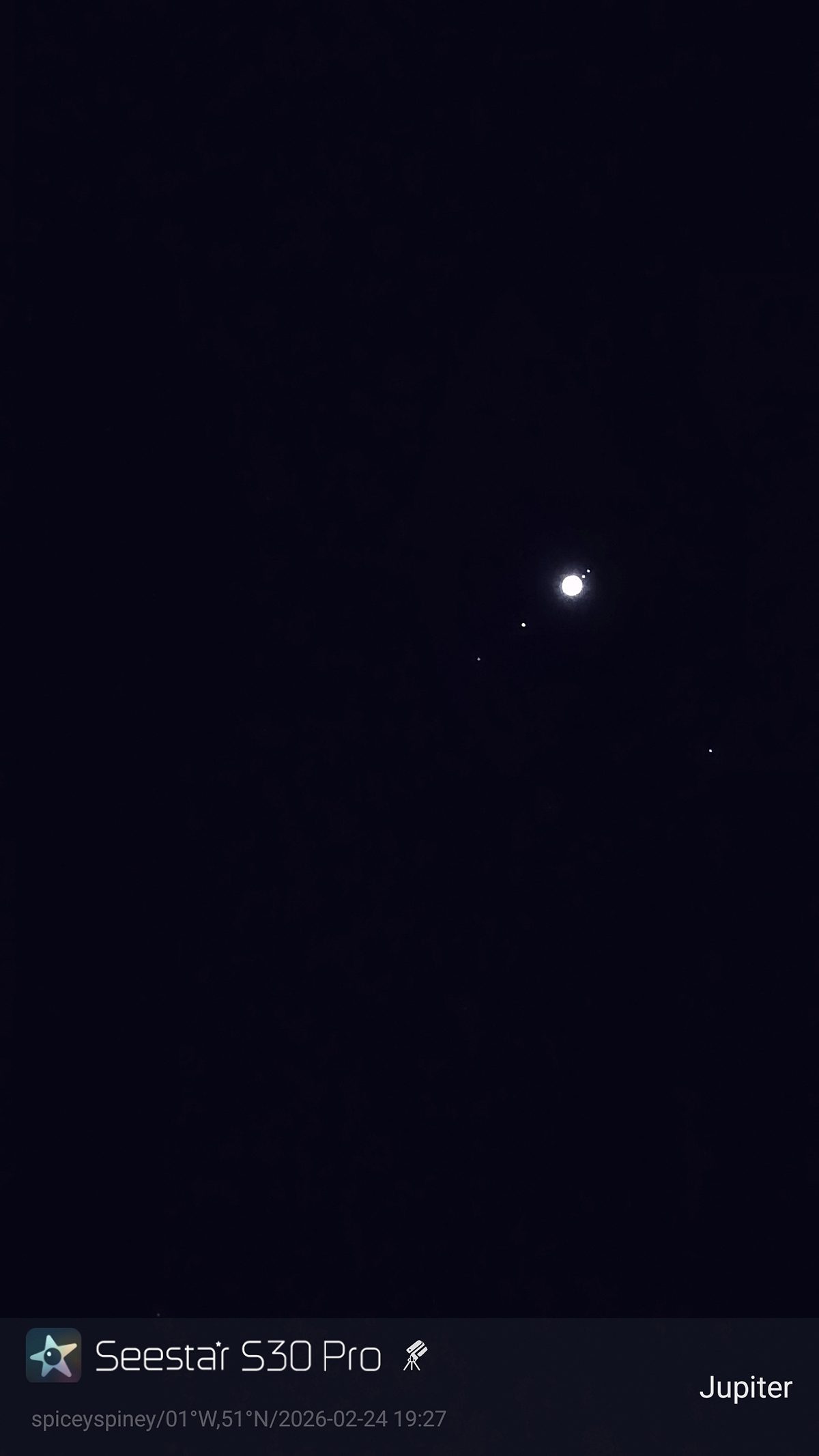 ZWO Seestar S30 Pro smart telescope Jupiter
