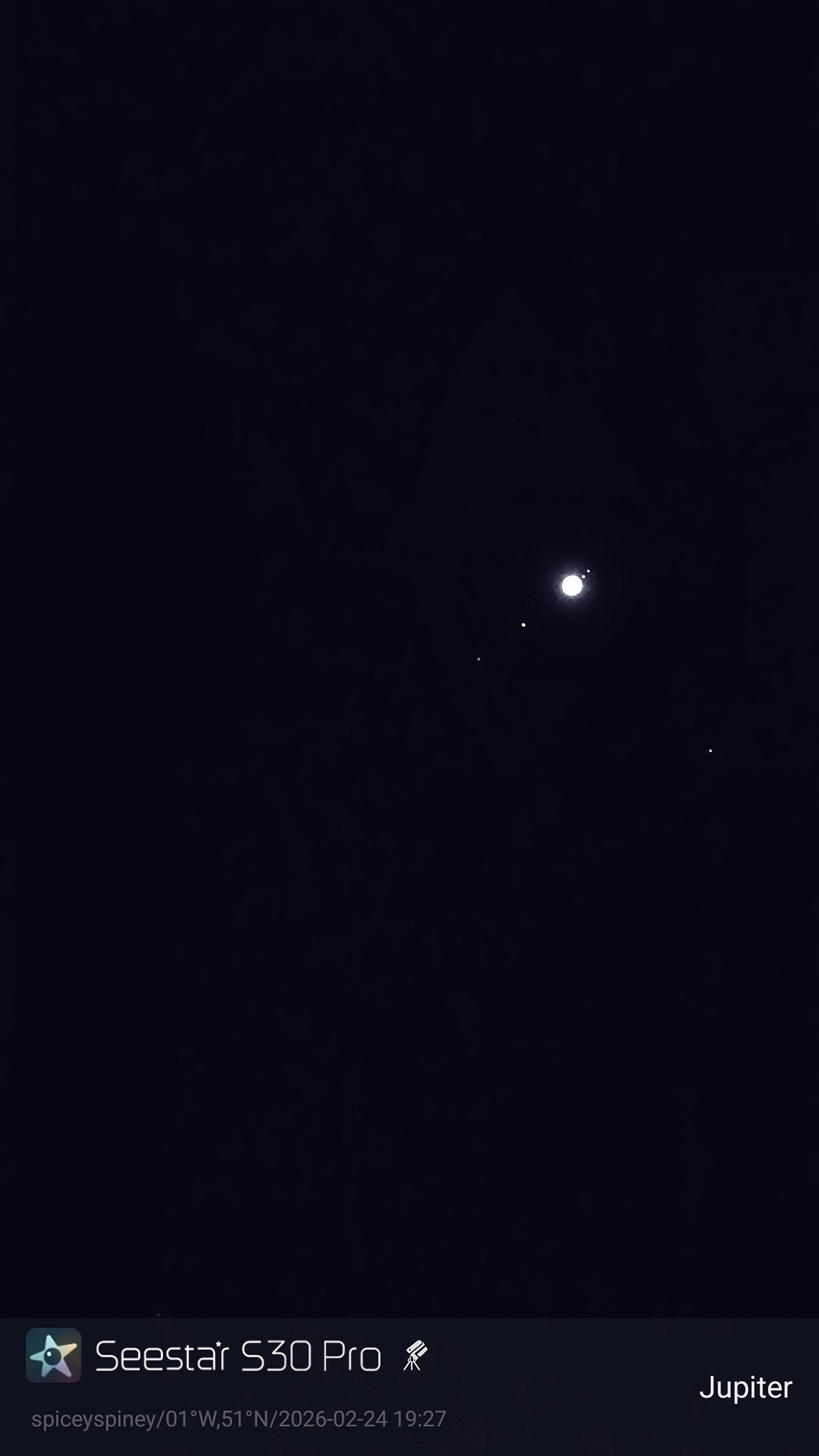 ZWO Seestar S30 Pro smart telescope Jupiter