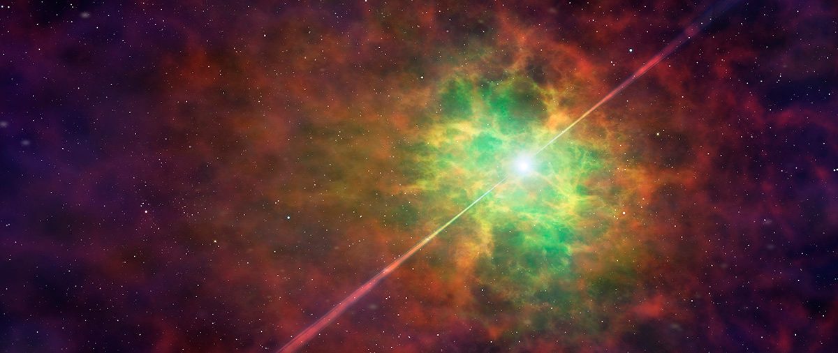 Artist's impression of a pulsar, a spinning neutron star. Credit: Mark Garlick / Science Photo Library / Getty Images