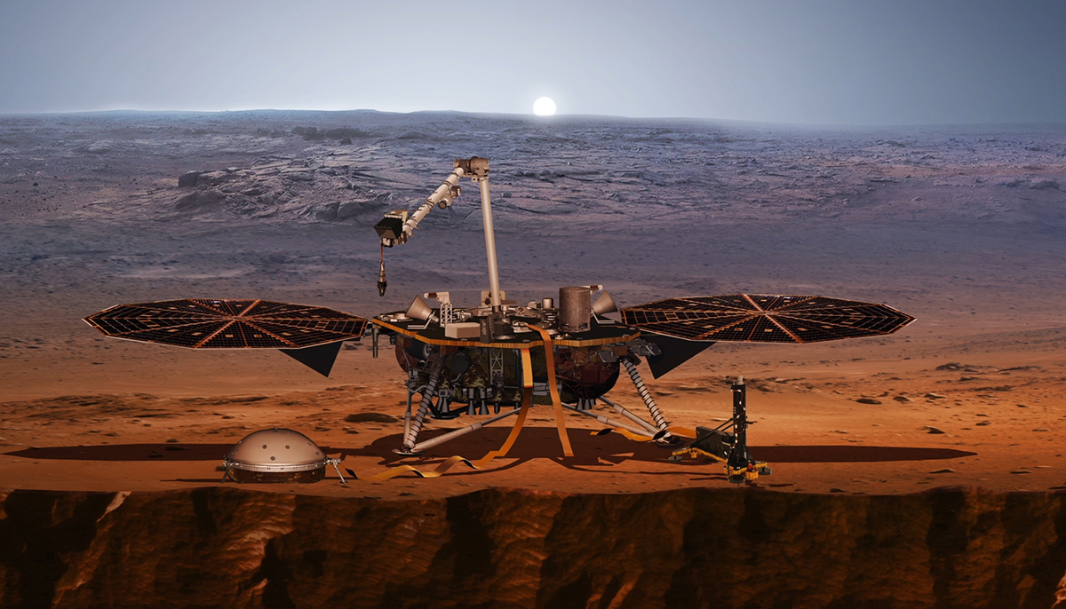 Artist's impression of the InSight lander on Mars. Credit: NASA/JPL-Caltech