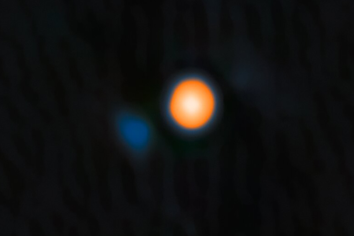 Betelgeuse and its companion star, the companion discovered using ‘Alopeke instrument on the Gemini North telescope, one half of the International Gemini Observatory. Credit: International Gemini Observatory/NOIRLab/NSF/AURA. Image Processing: M. Zamani (NSF NOIRLab)
