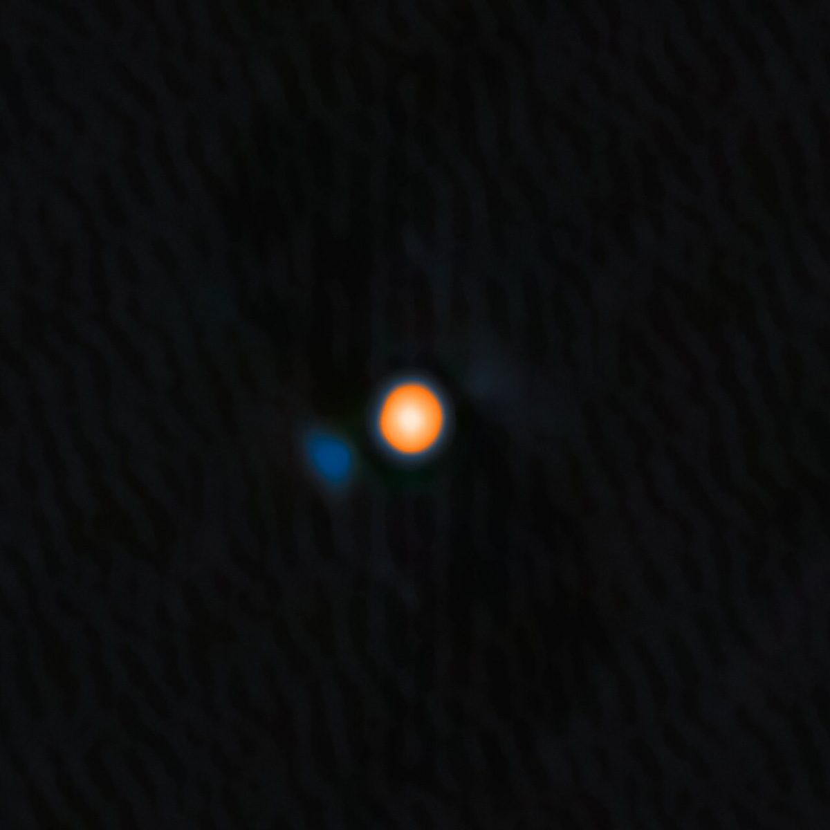 Betelgeuse and its companion star, the companion discovered using ‘Alopeke instrument on the Gemini North telescope, one half of the International Gemini Observatory. Credit: International Gemini Observatory/NOIRLab/NSF/AURA. Image Processing: M. Zamani (NSF NOIRLab)