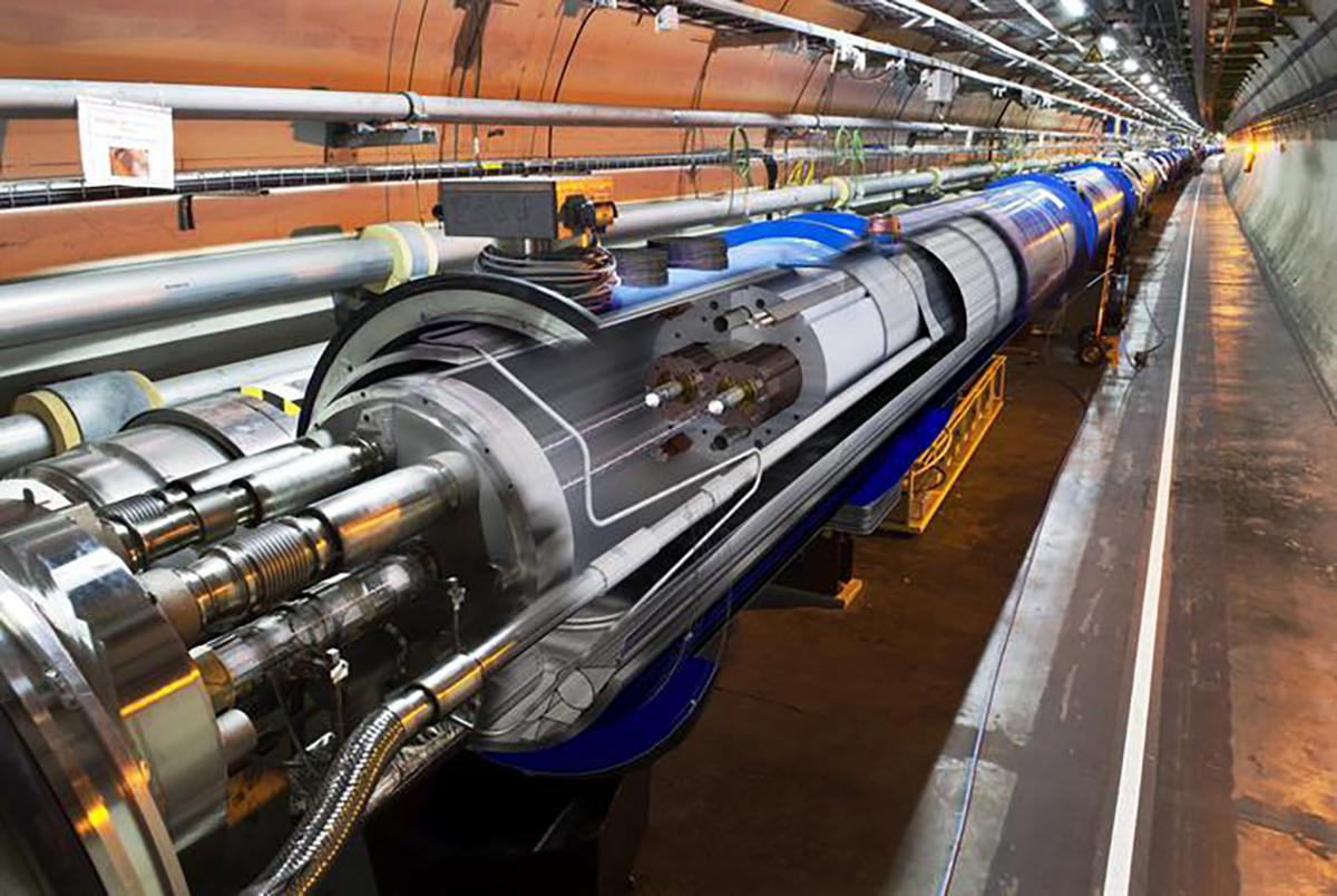 The Large Hadron Collider (LHC) accelerator in the tunnel at CERN. © 2009-2026 CERN