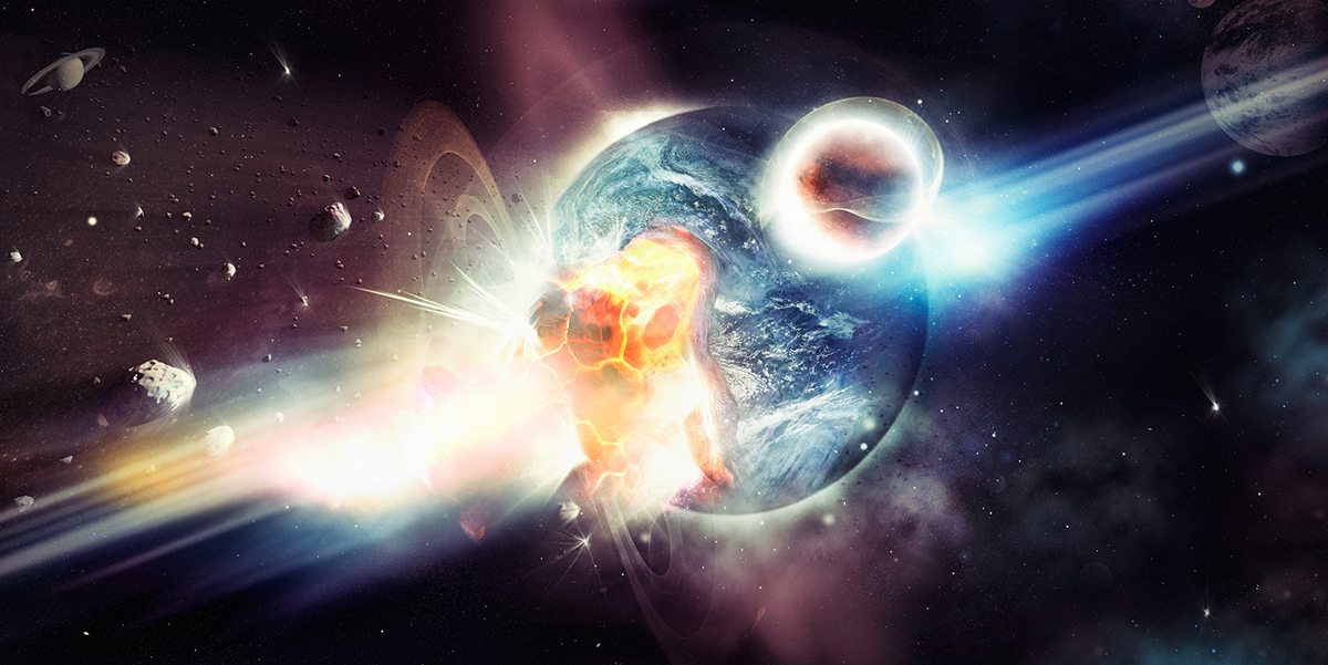 Planets colliding
