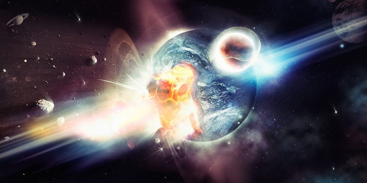 Planets colliding