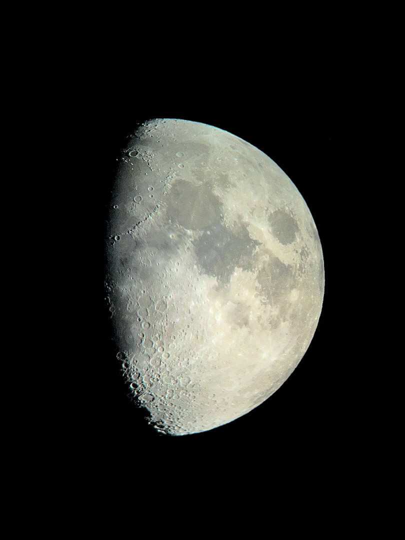 The Moon Ammaarah Mirza, Nottingham, UK, 25 April 2026 Equipment: iPhone 13, Celestron 114AZ reflector with supplied tripod