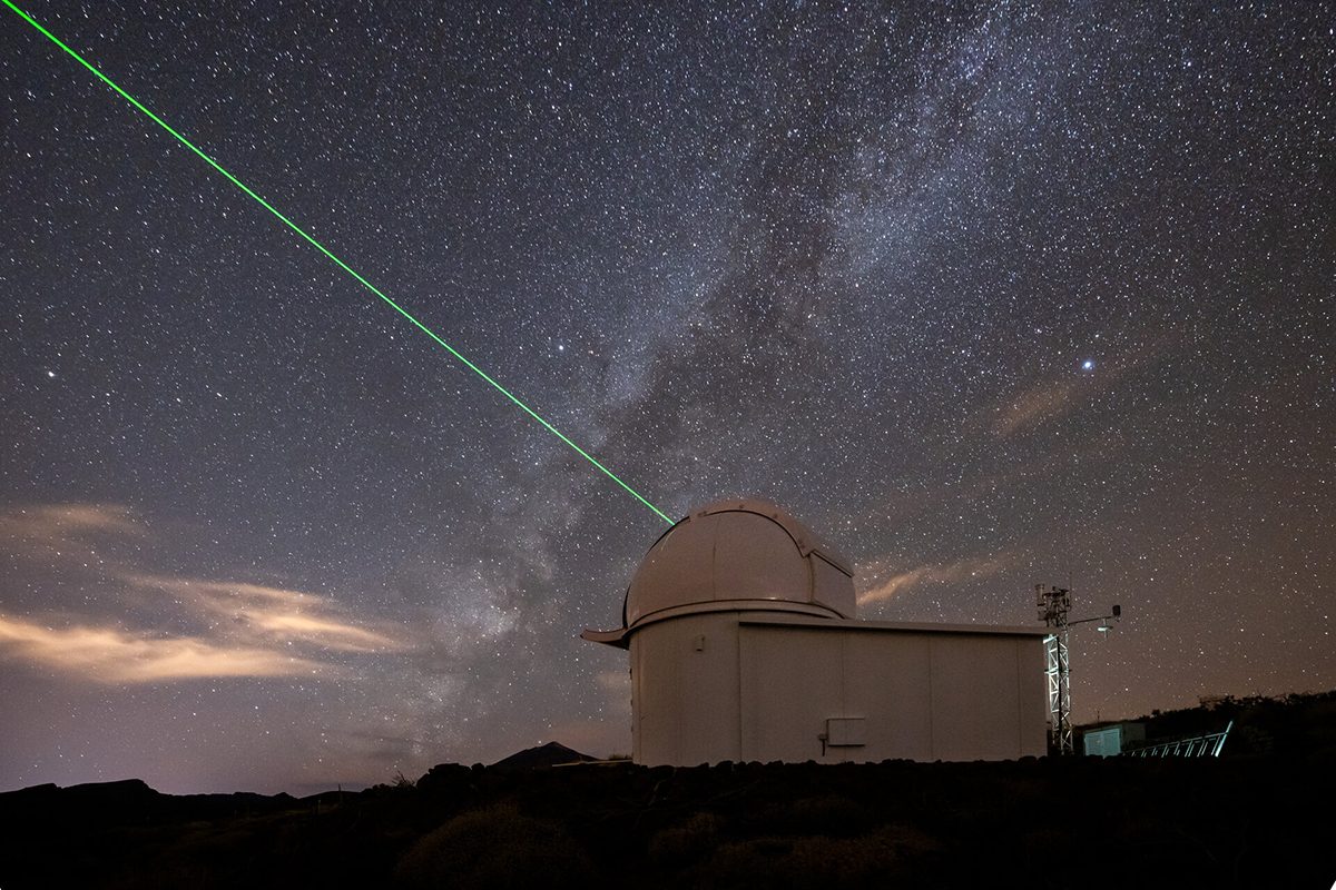 ESA's IZN-1 laser ranging station on top of the Izaña mountain in Tenerife, Spain