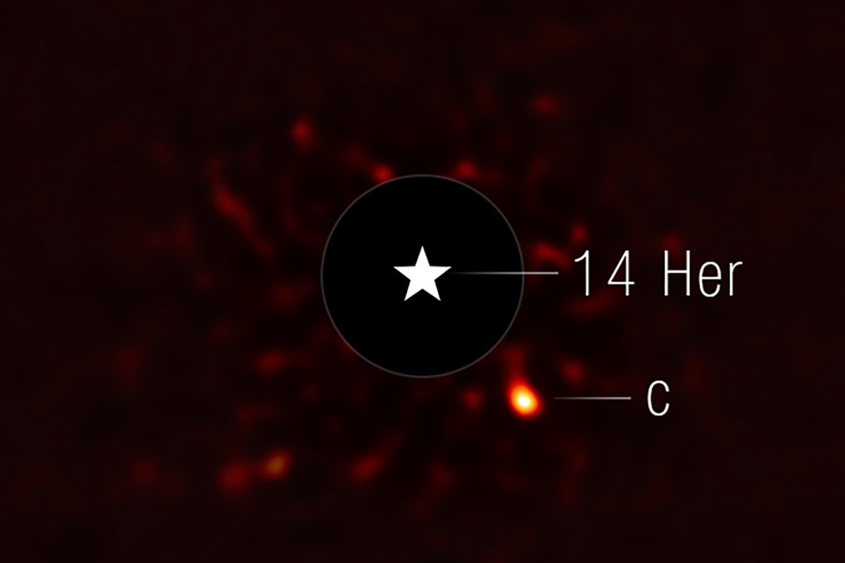James Webb Space Telescope direct image of exoplanet 14 Herculis c. Credit: NASA, ESA, CSA, STScI, William Balmer (JHU), Daniella Bardalez Gagliuffi (Amherst College)