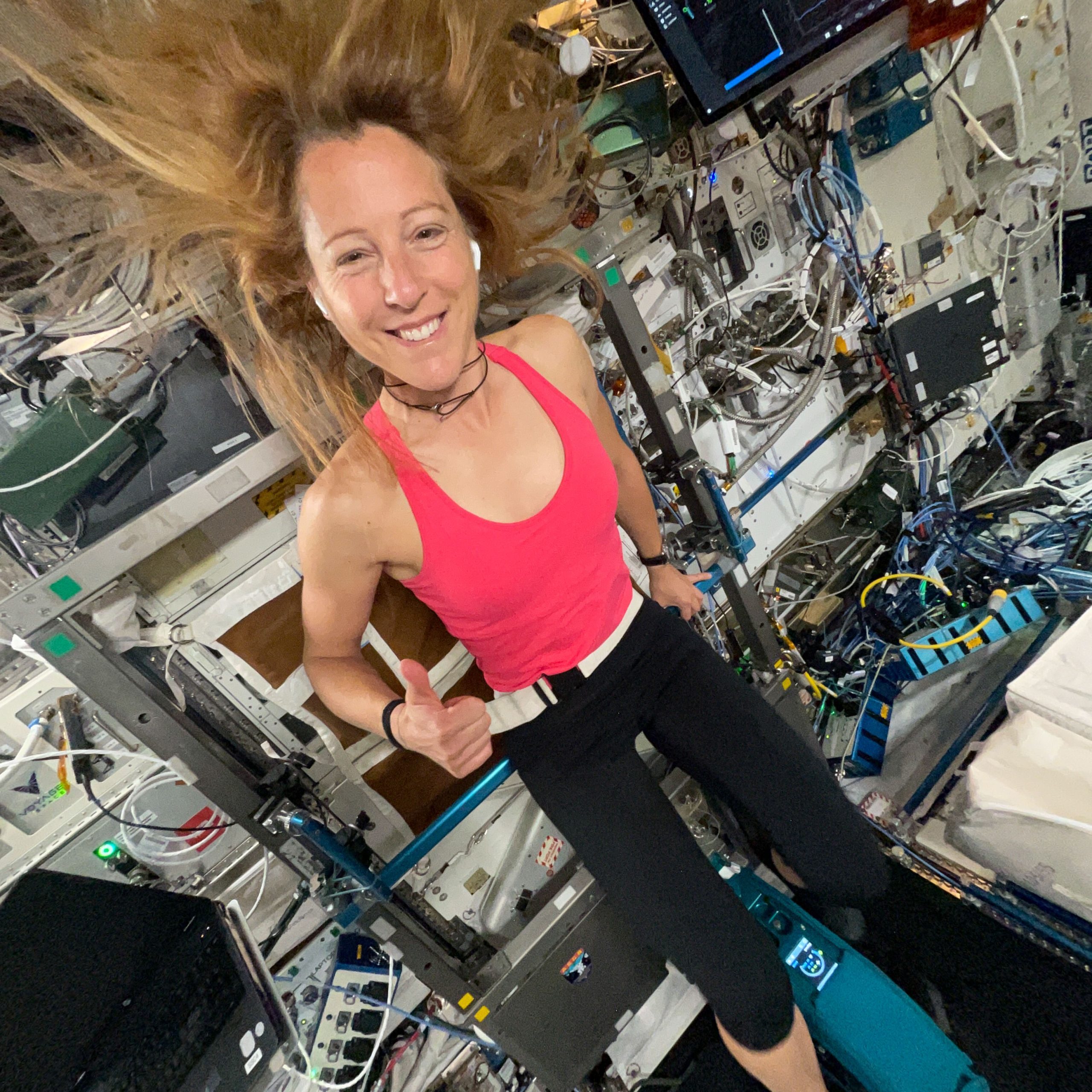 ISS astronauts need to exercise every day to combat the negative effects of weightlessnes. Credit: ESA/NASA