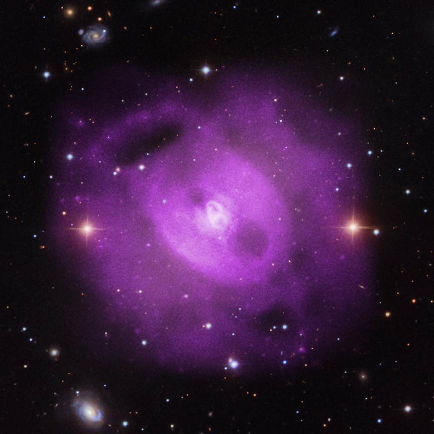 NGC 5813 is a group of galaxies immersed in an enormous reservoir of hot gas. Credit: X-ray: NASA/CXC/SAO/S.Randall et al., Optical: SDSS