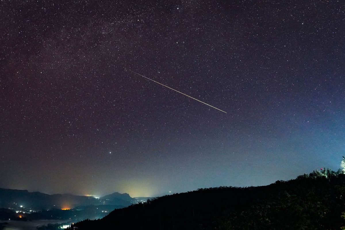Perseid meteor shower over Haputale, Sri Lanka, 4 August 2024. Photo by Thilina Kaluthotage/NurPhoto via Getty Images