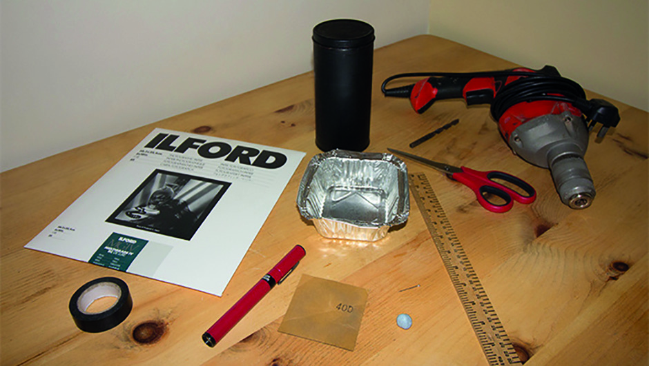 Materials for making a pinhole camera