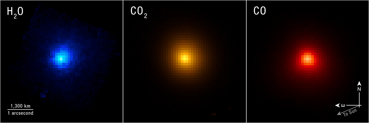 The detection of different chemical signatures by the James Webb Space Telescope's NIRSpec instrument in December 2025. Credit: NASA, ESA, CSA, STScI, M.Cordiner (Catholic University of America, GSFC)