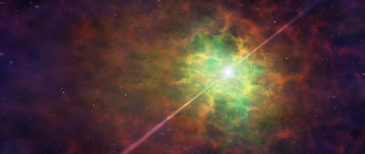 Artist's impression of a pulsar, a spinning neutron star. Credit: Mark Garlick / Science Photo Library / Getty Images