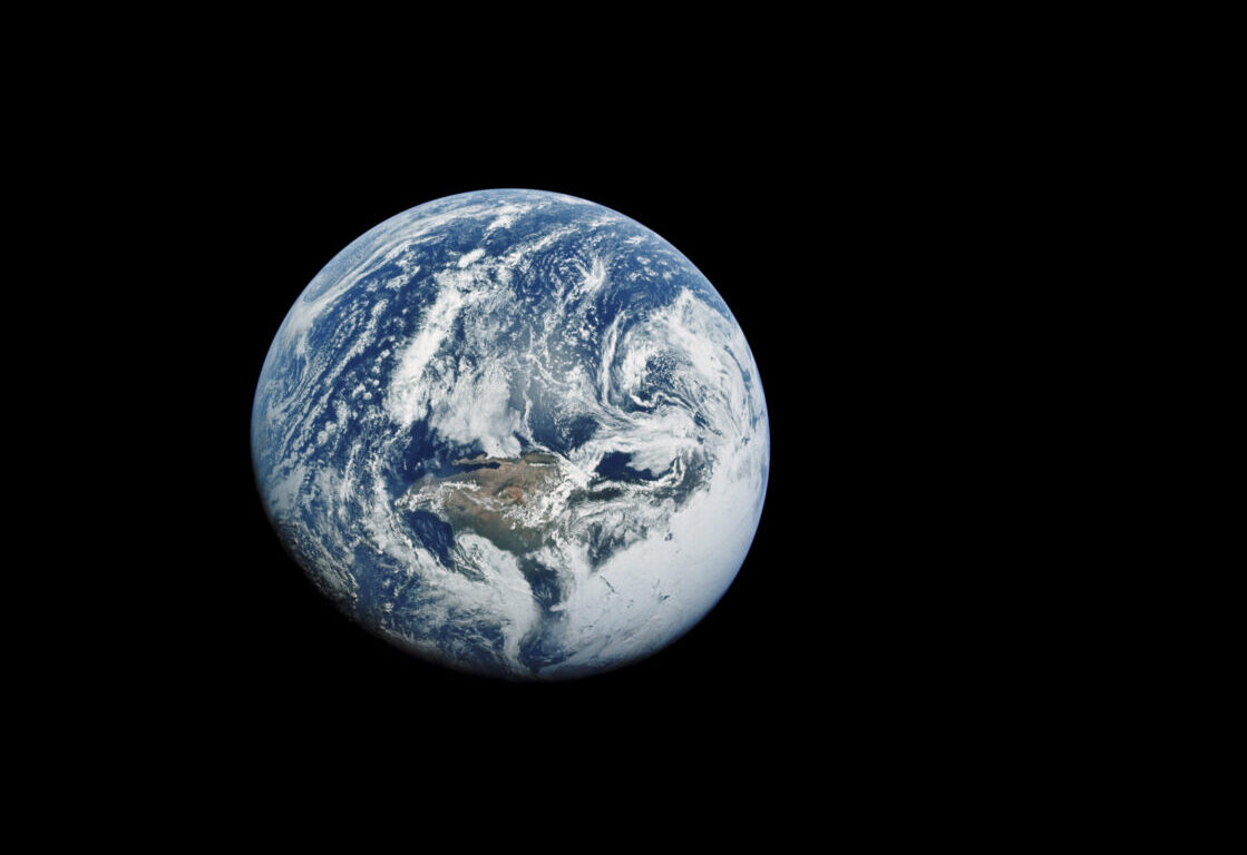 A view of Earth, our oxygen-rich blue planet, captured during Apollo 10, 18 May 1969. Credit: NASA / restored by Toby Ord