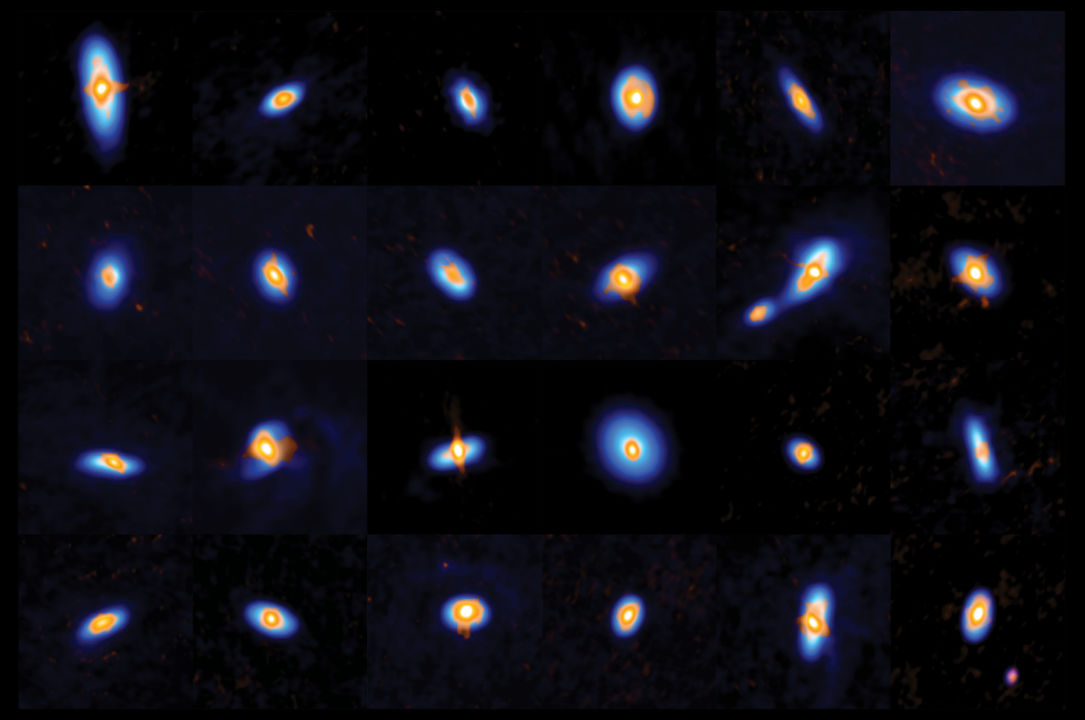 Protoplanetary disks imaged by the Very Large Array and Atacama Large Millimetre/Submillimetre Array. Credit: ALMA (ESO/NAOJ/NRAO), J. Tobin; NRAO/AUI/NSF, S. Dagnello