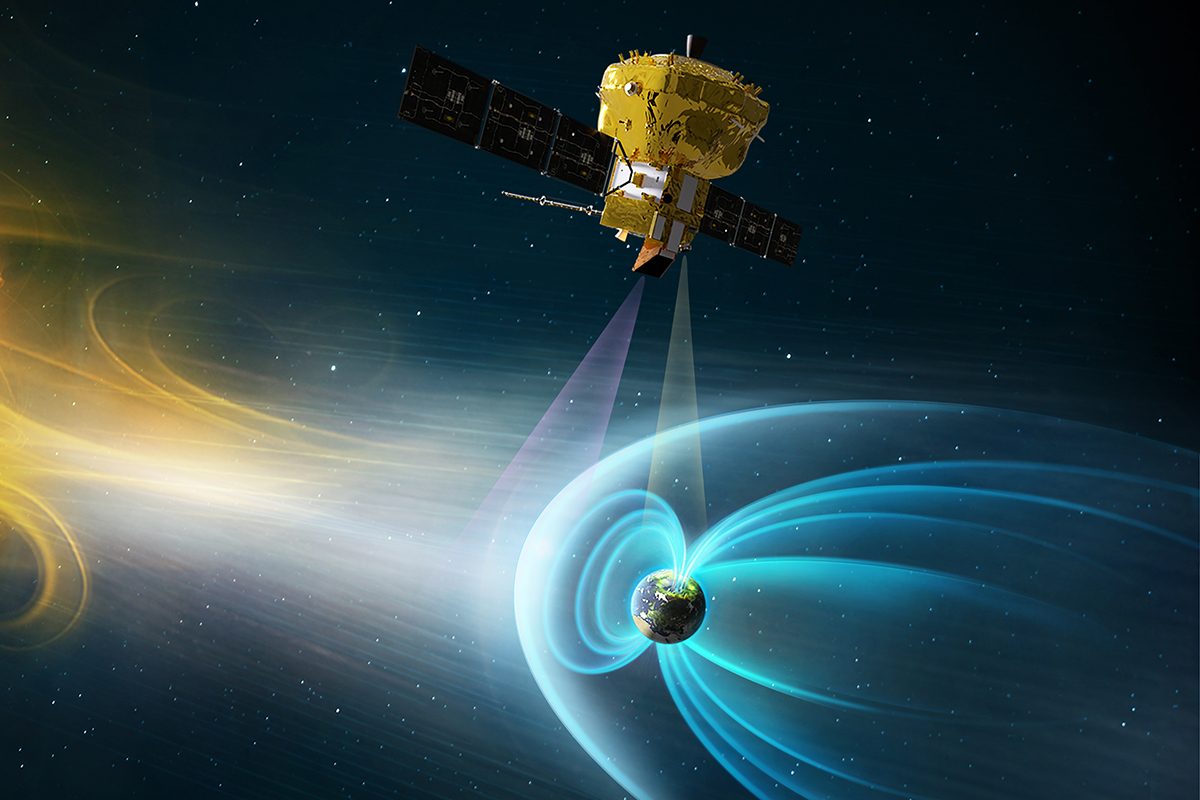 Artist's impression of the ESA SMILE mission. Credit: ESA. Work performed by ATG under contract to ESA