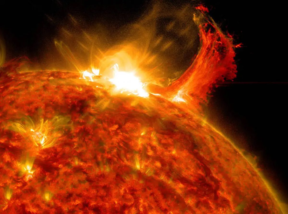 NASA Solar Dynamics Observatory image of a solar flare. What would happen if a Carrington Event solar storm occurred today? Credit: NASA/SDO
