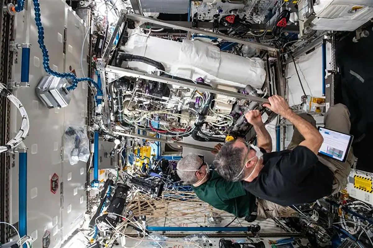 The Environmental Control and Life Support System on the Space Station controls pressure, fire detection, oxygen, ventilation, waste management and water supply. Credit: NASA