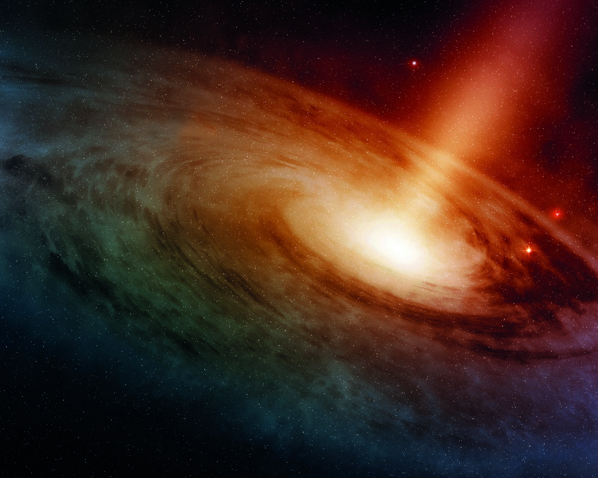Galaxies are illuminated by the black holes at their centres. Credit: ClaudioVentrella / Getty Images