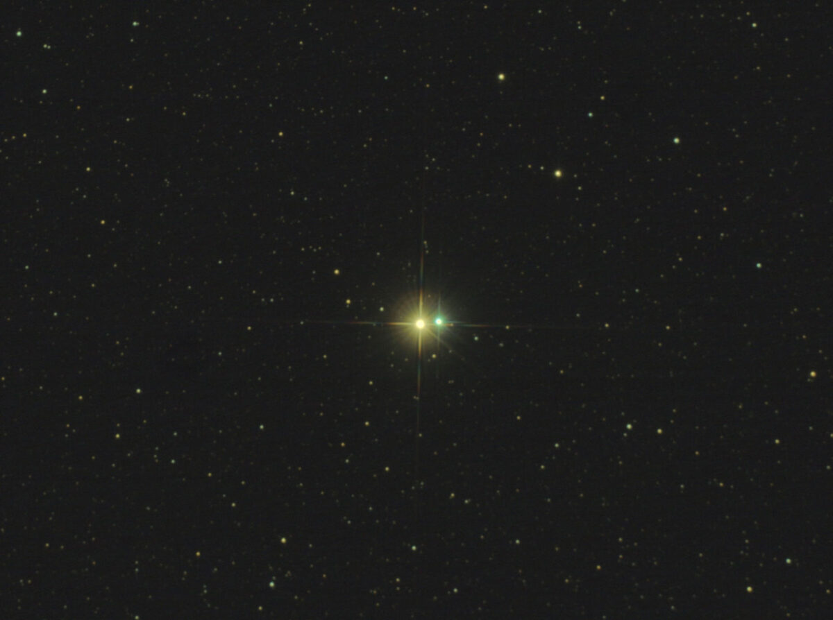 Double star Albireo Tony Moss, Downham Market, Norfolk, 8th June 2022 Equipment: Altair 269 C camera, Altair Ritchey-Chretien 8in scope, Celestron AVX mount