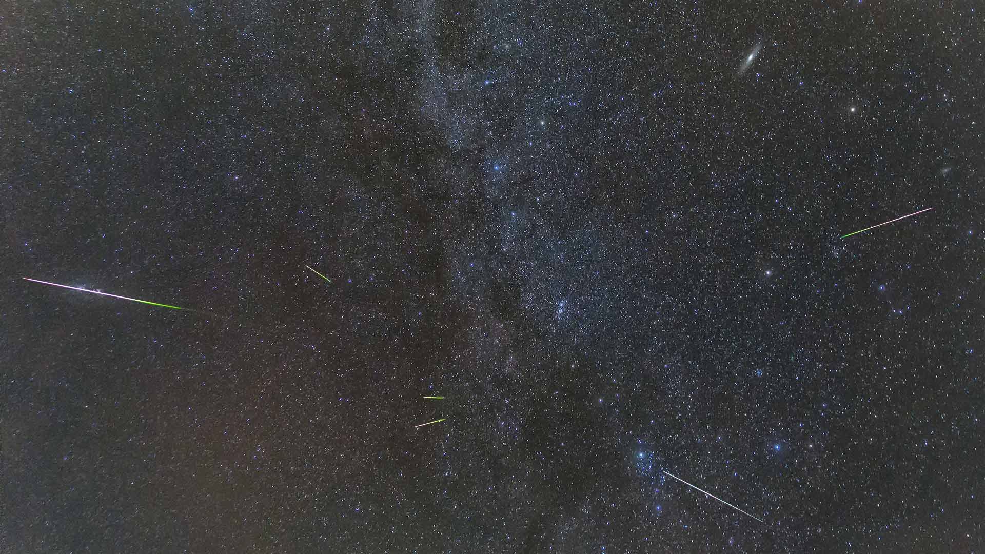 Perseid Radiant Meteors by Kevin Lewis, Anglesey, UK. Equipment: Canon 5D3, 24-70mm lens, tripod mount.