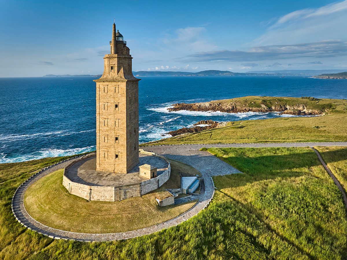 Tower of Hercules lighthouse, A Coruna, Galicia, Spain. Credit: Andrea Pistolesi / Getty Images
