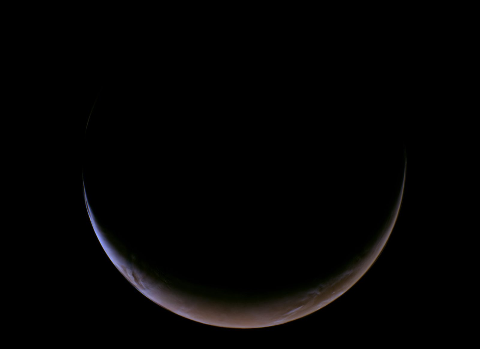 A crescent Mars captured by NASA's Psyche spacecraft, 15 May 2026. Credit: NASA/JPL-Caltech/ASU