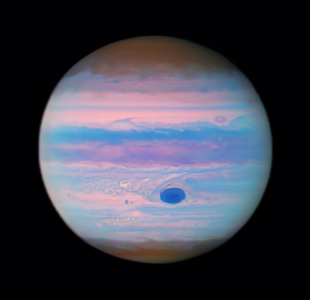 Hubble's ultraviolet image of Jupiter