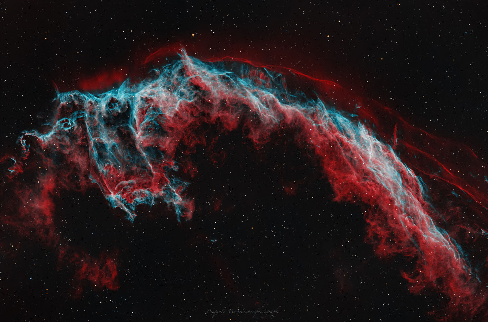 The Eastern Veil Nebula Pasquale Mastroianni, Liberi, Caserta, Italy, June 2025-May 2026 Equipment: Omegon veTEC 571C camera, Sky-Watcher Quattro 254/1000 reflector, Sky-Watcher EQ6-R Pro mount