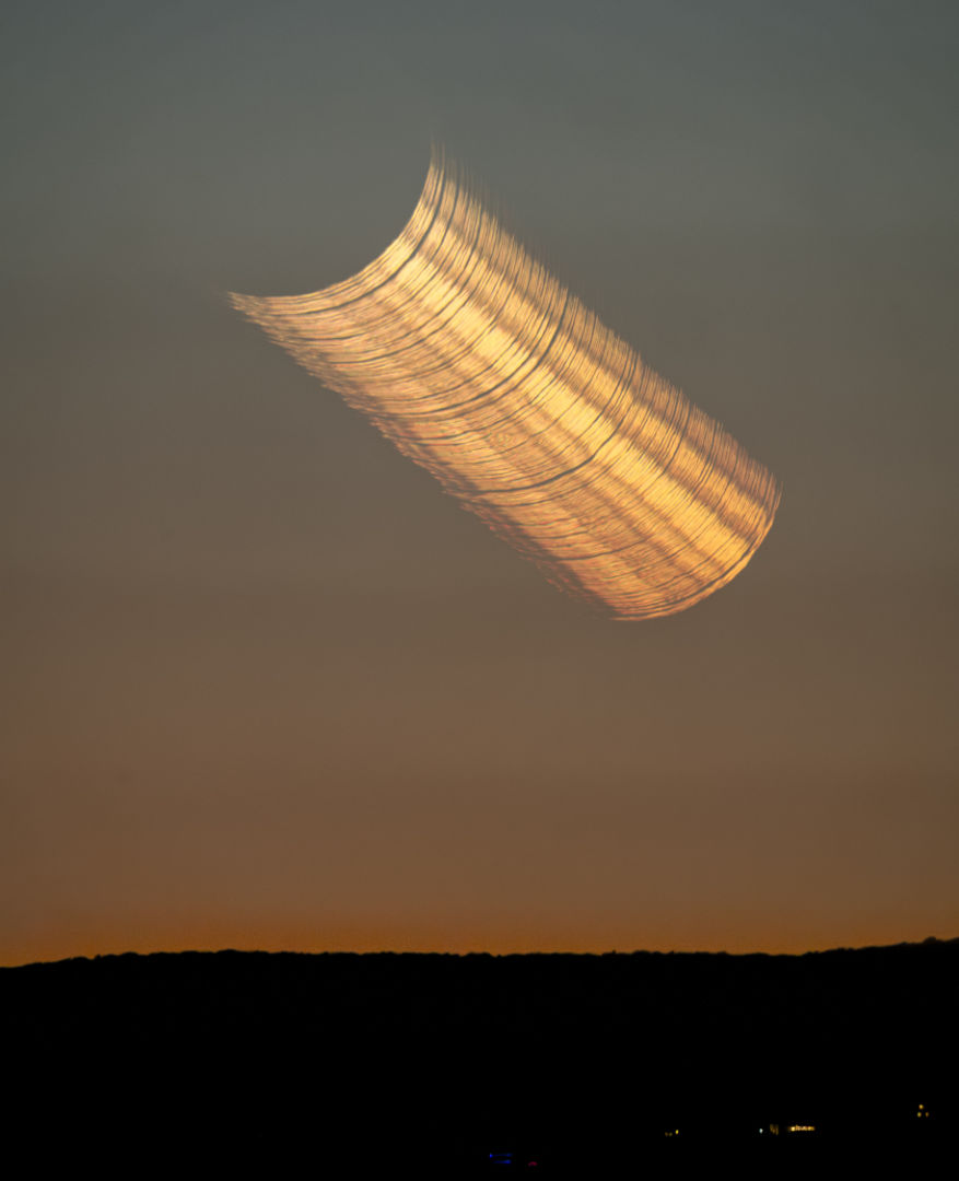 Crescent Moon trails Chirag Upreti, Ossining, New York, USA, 15 June 2026 Equipment: Sony A7R III camera, Sony 200-600mm lens, Leofoto tripod