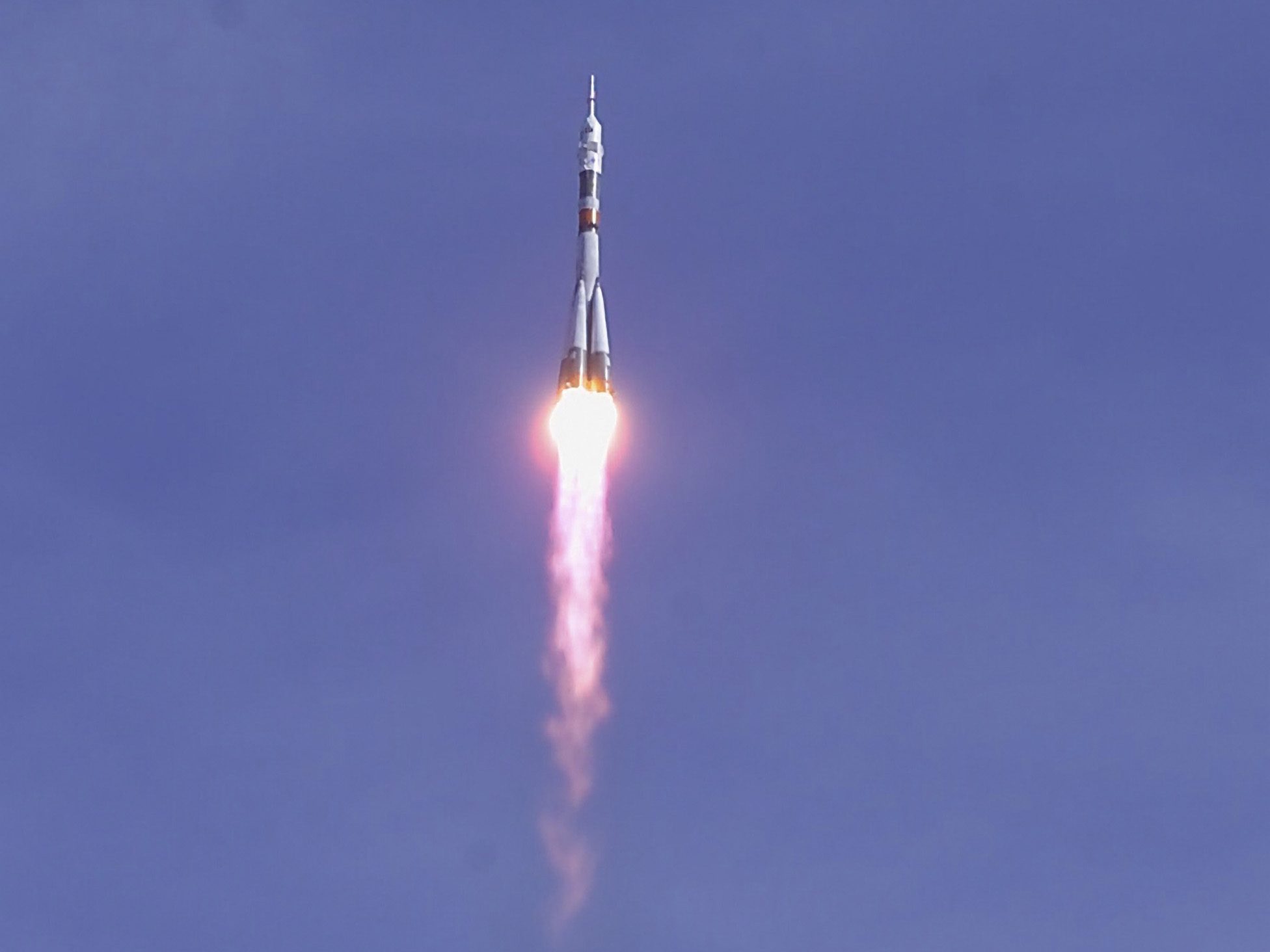 A Soyuz rocket lifts off from Baikonur Cosmodrome, Kazahkstan, 18 October 2003. Credit: ESA-S. Corvaja 2003
