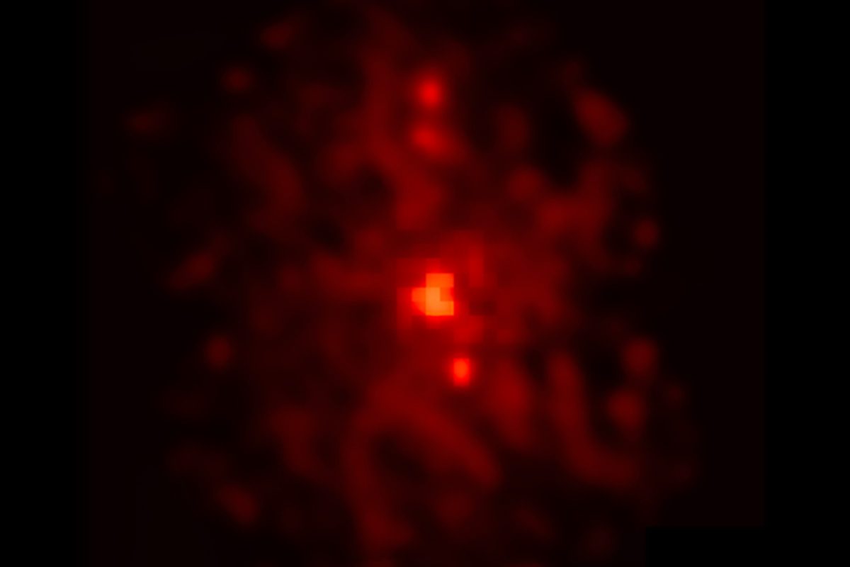 Image showing the detection of methane at comet 3I/ATLAS by the James Webb Space Telescope's MIRI instrument, December 2025. Credit: NASA, ESA, CSA, STScI, M. Belyakov (Caltech), I. Wong (STScI), Image Processing: A. Pagan (STScI)
