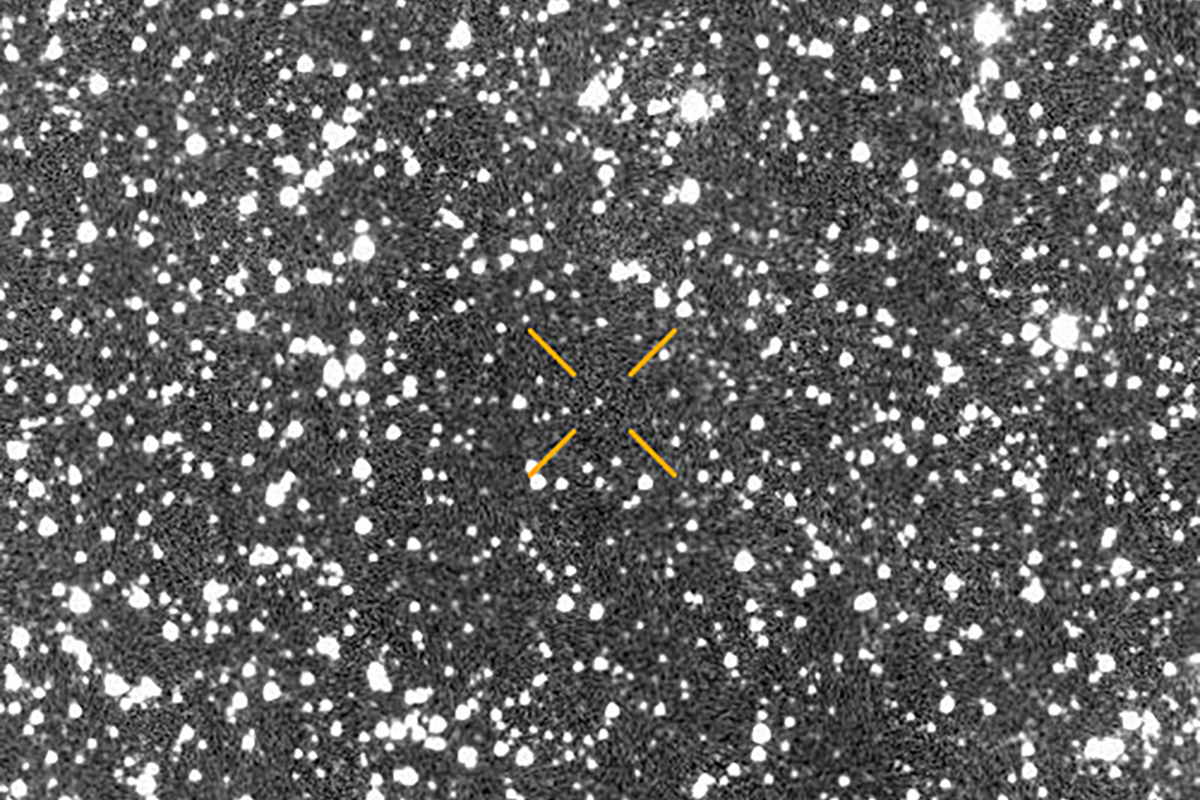 A single frame showing the location of comet 3I/ATLAS when it was discovered on 1 July 2025. Credit: ATLAS/University of Hawaii/NASA