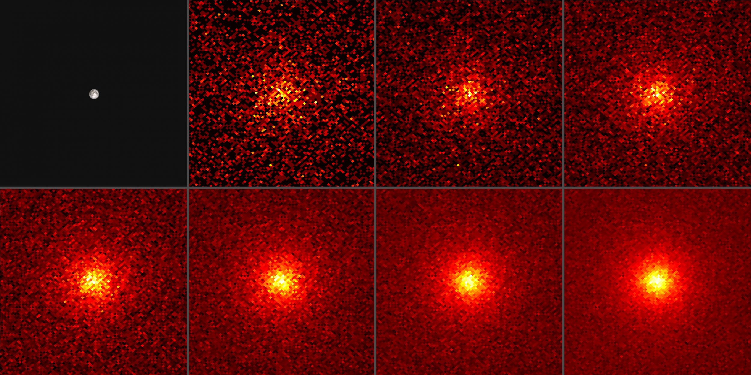Gamma ray observations of the Moon by the Fermi Gamma-ray Space Telescope. Credit: NASA/DOE/Fermi LAT Collaboration
