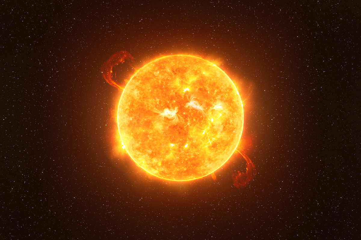 Artist's impression of a red giant star like UY Scuti. Credit: Dzika Mrowka