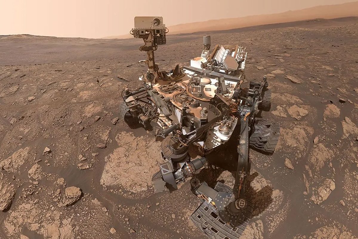 A selfie captured by NASA’s Curiosity Mars rover on 25 October 2020 after drilling a rock sample from a spot nicknamed 'Mary Anning'. In 2026, scientists announced the sample showed the greatest diversity of organic molecules yet found on Mars. NASA/JPL-Caltech/MSSS