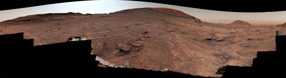 A view of Mars seen by NASA’s Curiosity rover, revealing a vast swathe of polygon-shaped surface features. Credit: NASA/JPL-Caltech/MSSS