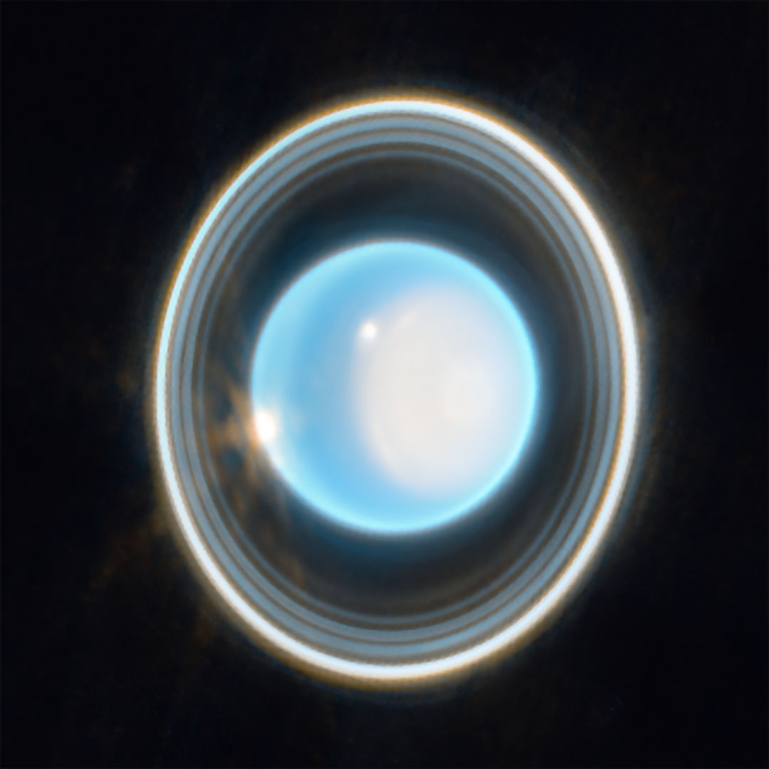 Uranus orbits on its side, making it one of the strangest things in our Solar System. Credit: NASA, ESA, CSA, STScI Image processing: Joseph DePasquale (STScI)