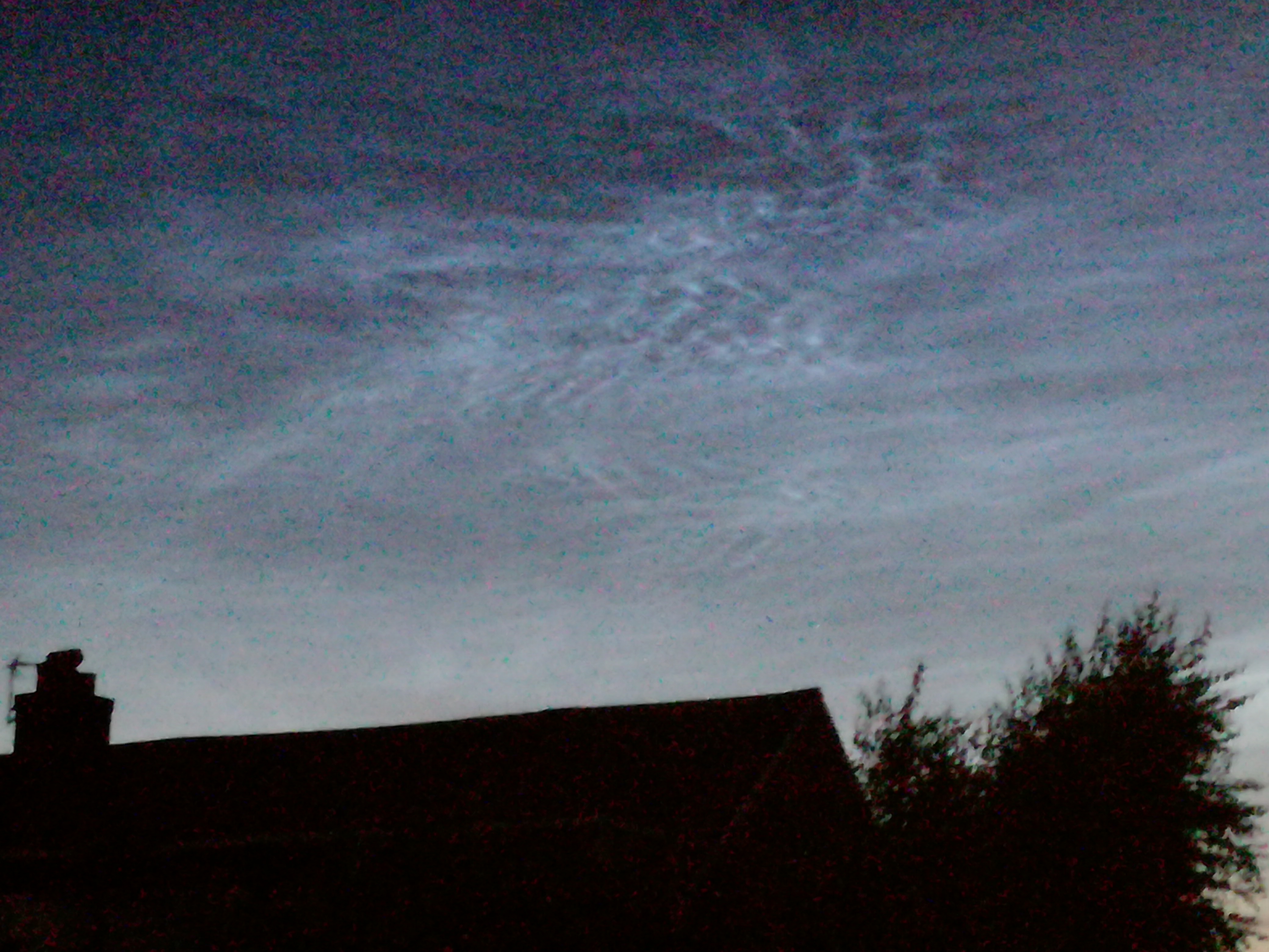 Noctilucent clouds - Andrew Ball, Mawdesley, Lancashire, 21 June 2019 Equipment: Huawei P9 smartphone