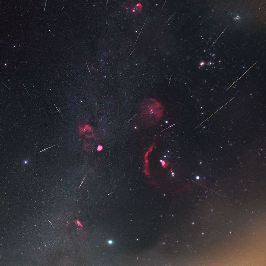Orionid meteors photographed by Osama Fathi, Black Desert, Egypt, 20-21 October 2023