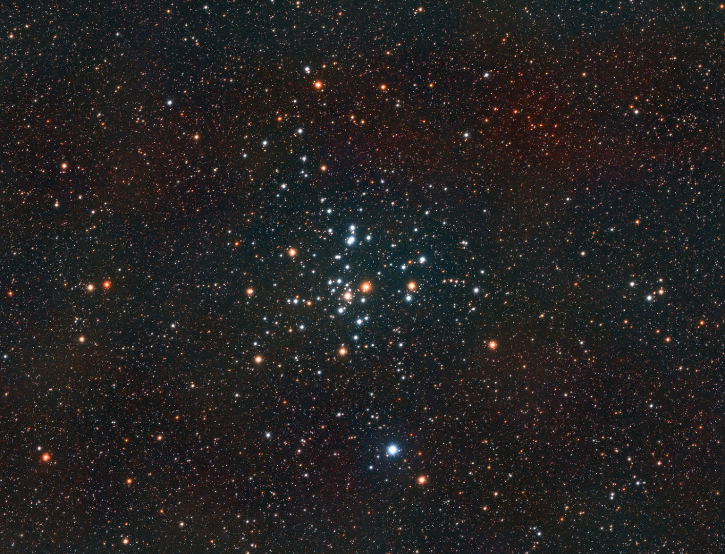 The Beehive Cluster Fernando Menezes, Munhoz, Brazil, 22-23 March 2023 Equipment: ZWO ASI6200MC colour CMOS camera, Sky-Watcher Esprit 150 ED refractor, iOptron CEM120 mount