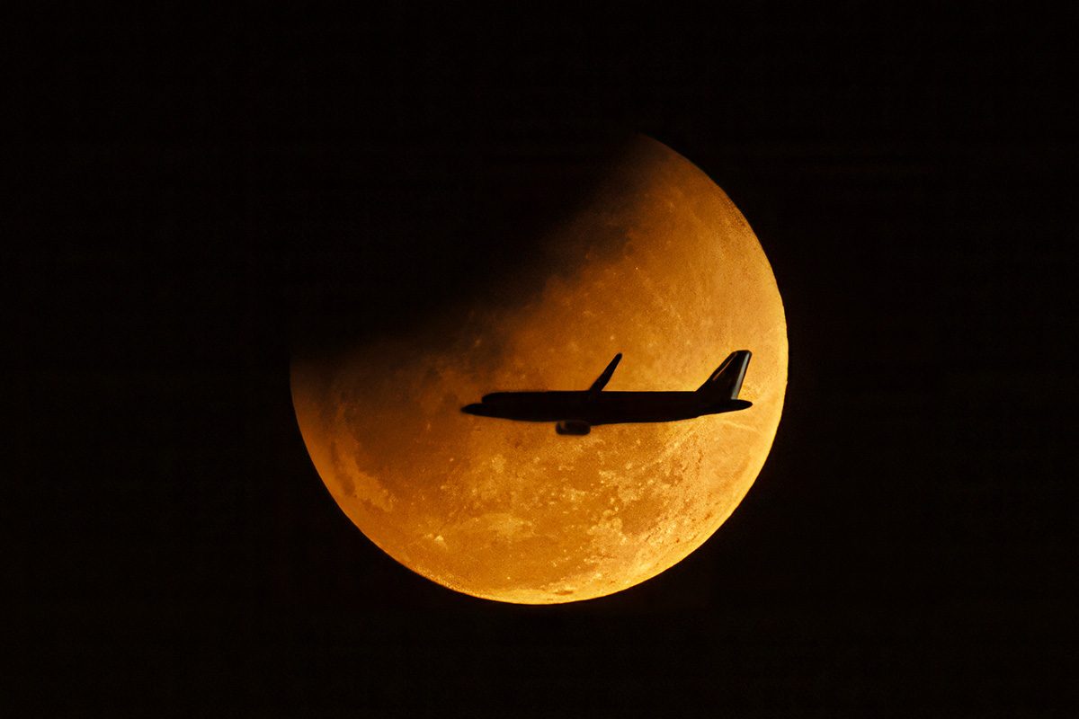 The blood Moon total lunar eclipse of March 3, 2026, captured by Anupam Naskar, Kolkata, India, 18:20 local time. Equipment: Nikon D7500 camera, Sigma 150-500 lens