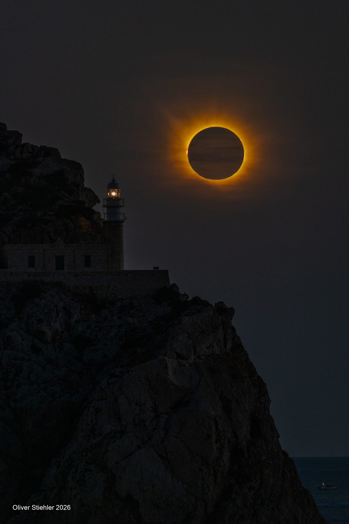 Thanks to Oliver Stiehler and his fellow astrophotographers for sending in this image of the total solar eclipse, 12 August 2026 over Mallorca, Spain. Equipment: Leica camera
