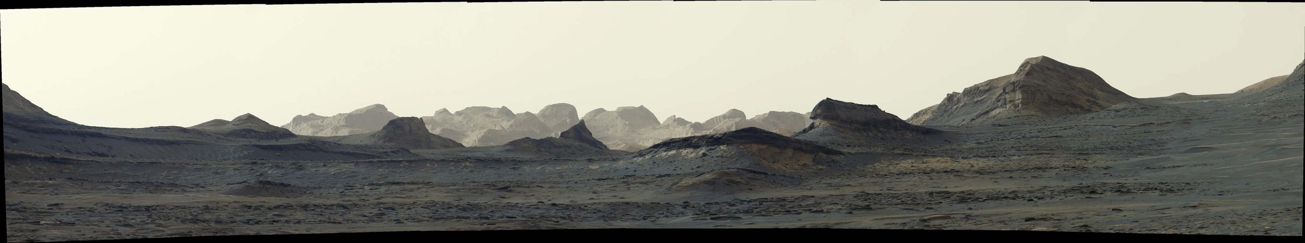 A view of Mars in the morning light and distant wind-carved crags called yardangs captured by NASA’s Curiosity Mars rover on 11 August 2026. Credit: NASA/JPL-Caltech/MSSS