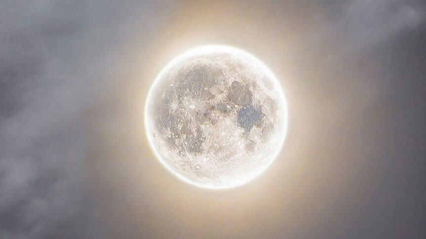 Blue Supermoon Shreya Roy, Kolkata, India, 30 August 2023 Equipment: Nikon D5600 DSLR camera, Nikon 70-300mm lens, Digitek tripod