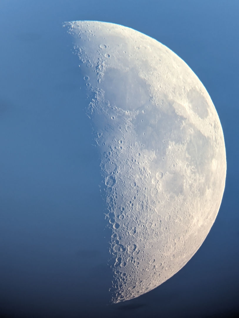 The Moon Sonia Turkington, North Reddish, Stockport, 25 June 2023 Equipment: Google Pixel 6 smartphone, Sky-Watcher Classic 250P Dobsonian reflector, integrated mount
