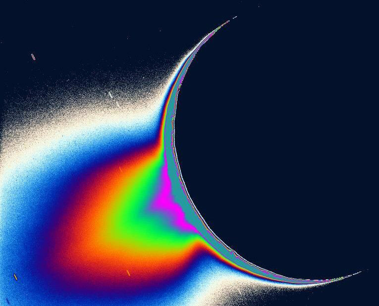 A plume of water erupting from Saturn's icy moon Enceladus. Credit: NASA/JPL-Caltech